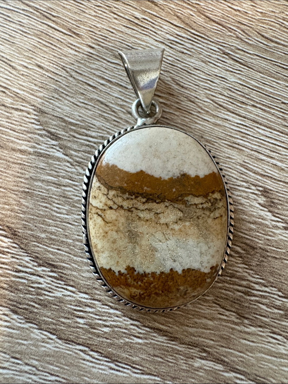 Silver and Agate Pendant New Without Tags